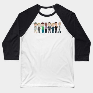 Complete Team Psych Chibi characters Baseball T-Shirt